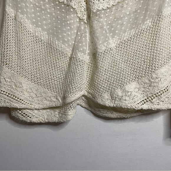 Sundance Cream Lace for Days Crochet Semi-Sheer Long Sleeve Knit Top Sz M - Picture 8 of 11